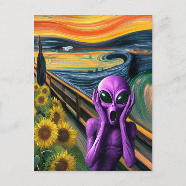 Carte Postale Alien violet hurlant (Devant)
