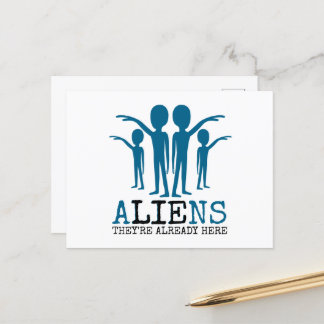 Carte Postale Aliens, ils sont déjà là