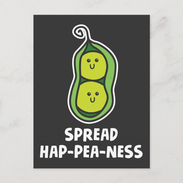 Carte Postale Alimentation amusante Pun Pea Cute Légumes Plaisan (Devant)