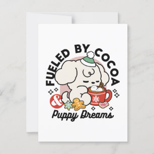 Carte Postale Alimenté par le cacao et les Rêves de chiots - Chi