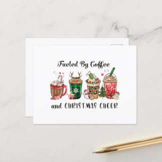 Carte Postale Alimenté par le café et la joie de Noël