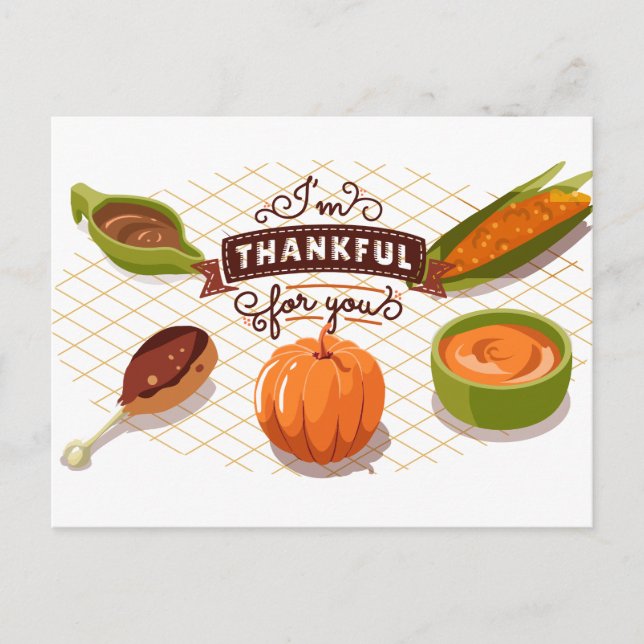 Carte Postale aliments de Thanksgiving (Devant)