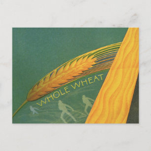 Carte Postale Aliments sains vintages, Pain de blé de grain enti
