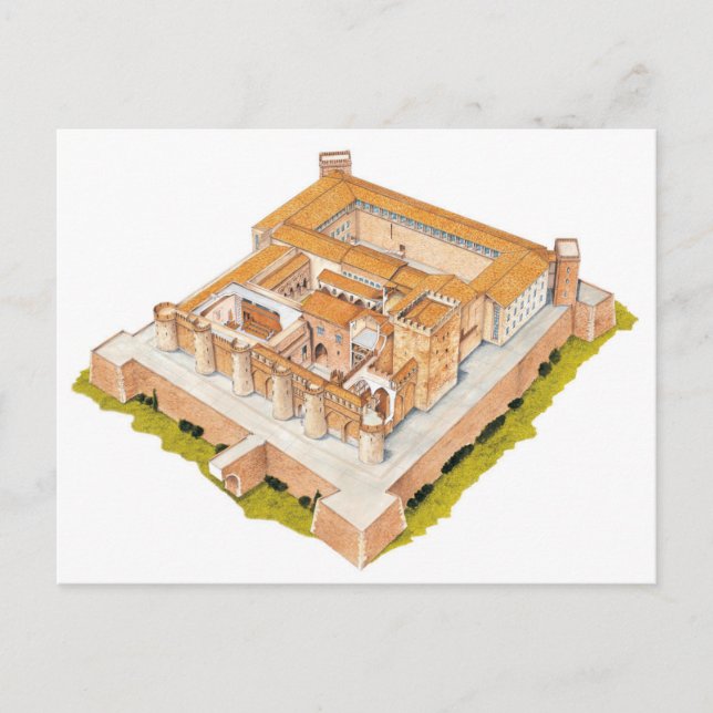 Carte Postale Aljaferia. Saragosse Espagne. Palais islamique (Devant)