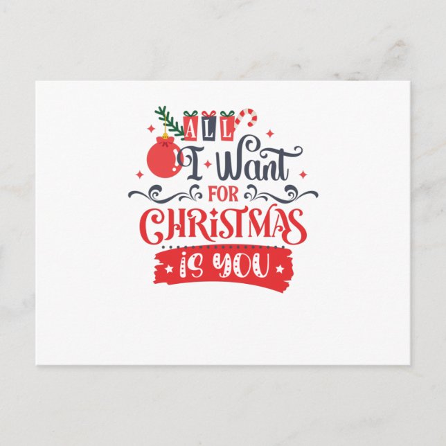 Carte Postale All I Want for Christmas is You (Devant)