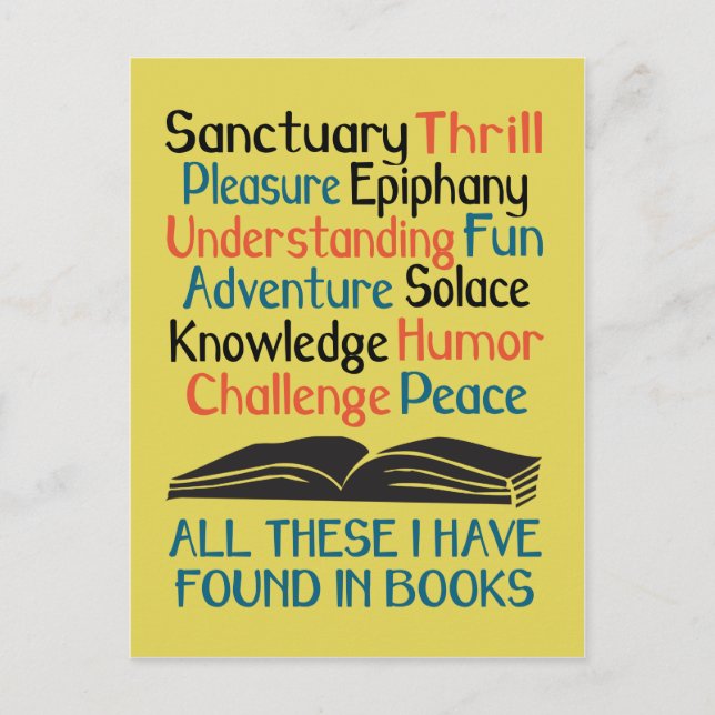 Carte Postale All These I Have Found in Books (Devant)