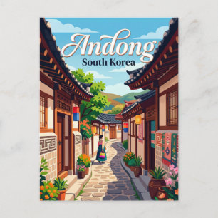 Carte Postale Allée du village folklorique Hahoe Andong Corée du