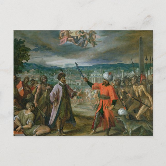 Carte Postale Allégorie des guerres turques (Devant)