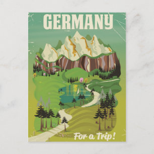Carte Postale Allemagne affiche de voyage de style vintage