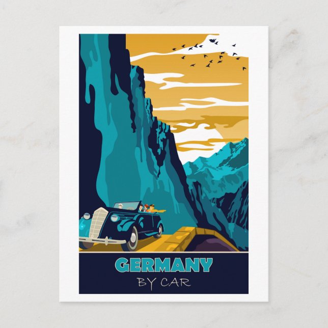 Carte Postale Allemagne en voiture (Devant)