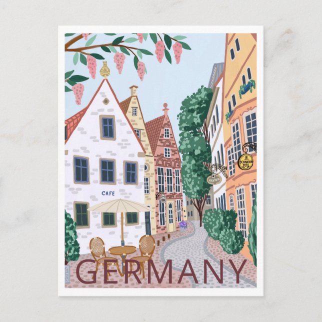 Carte Postale Allemagne Illustration de voyage (Devant)