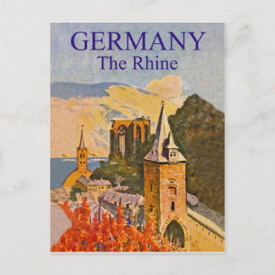 Carte Postale Allemagne, Rhin, forteresse médiévale, vintage
