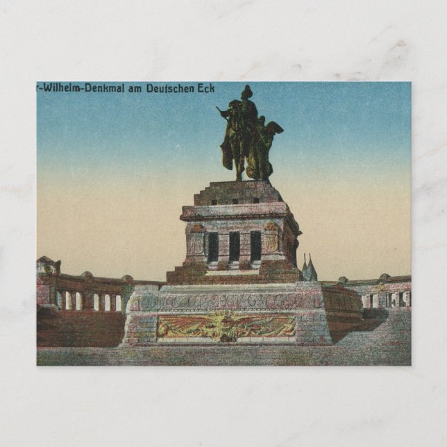 Carte Postale Allemagne vintage, Koblenz, Deutches Eck, Monument (Devant)