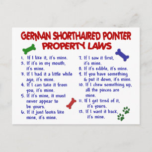 Carte Postale ALLEMAND SHORTHAIRED POINTER Property Laws 2