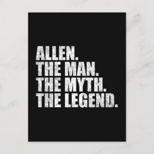 Carte Postale Allen nom, Allen L'Homme Le Mythe La Légende