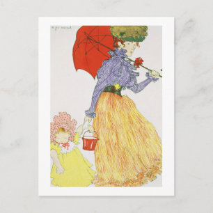 Carte Postale Aller à la plage, de 'L'Estampe Moderne', publ