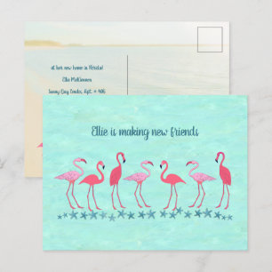 Carte Postale Aller au Flamant rose Tropics Amis Nouvelle adress