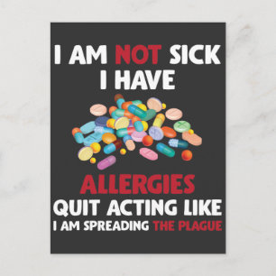 Carte Postale Allergie Soufferer Joke Allergie Humour Allergies