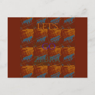 Carte Postale Allez Zebra Safari Art Imprimer/Graphique