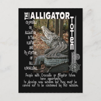 CARTE POSTALE ALLIGATOR / CROCODILE TOTEM