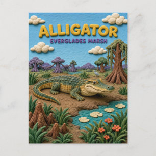 Carte Postale Alligator Everglades Marais Moderne KlayKoo