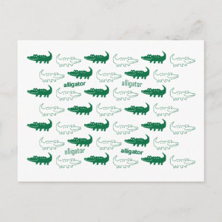 Carte postale Alligator verte