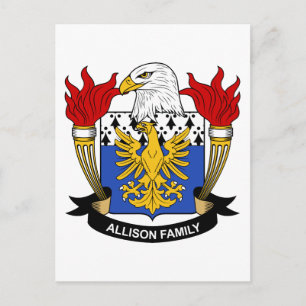 Carte Postale Allison Family Crest