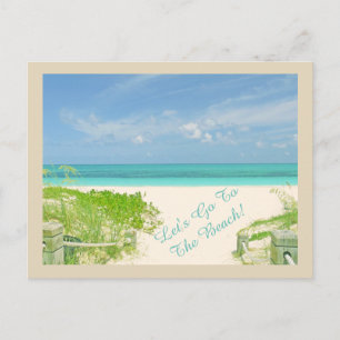 CARTE POSTALE "ALLONS À LA PLAGE !"/PLAGE DES CARAÏBES