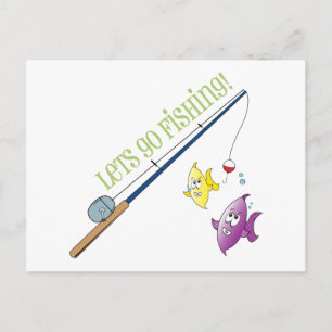 Carte Postale Allons pêcher