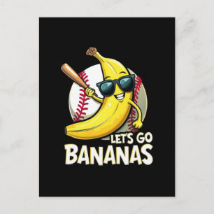 Carte Postale Allons-y Bananes Amusants Bananiers