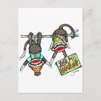 Carte Postale Allons-y - Sock Monkeys