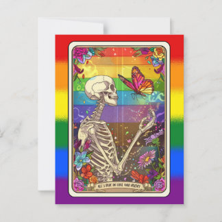 Carte Postale All's Fair in Love and Poetry : LGBT Skelton Tarot