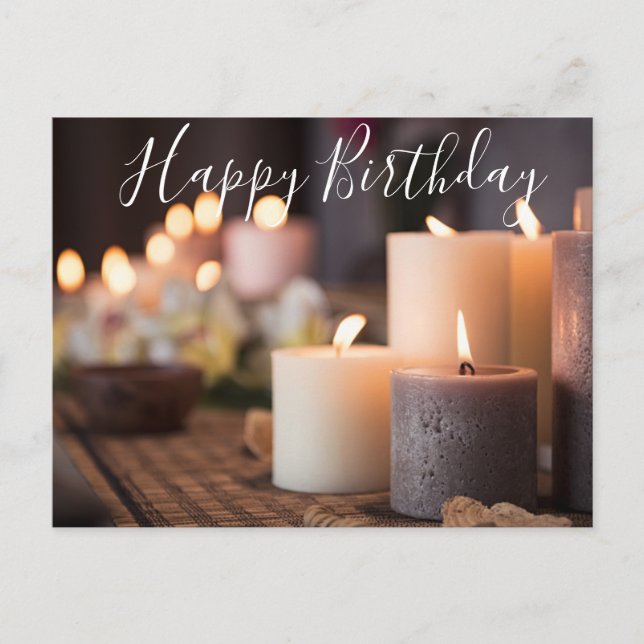 Carte Postale Allumage de bougies pour les vœux d'anniversaire (Devant)