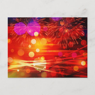 Carte Postale Allumez le ciel Rayons lumineux et feux d'artifice