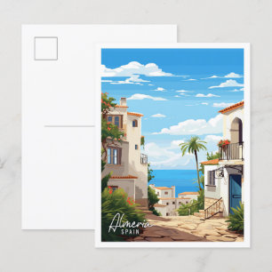 Carte Postale Almeria Espagne Illustration de voyage artisanale