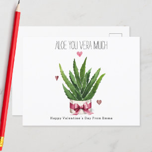Carte Postale Aloe You Vera Beaucoup Pun Classroom Valentine