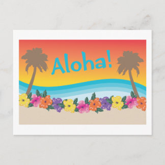 Carte Postale Aloha ! Coucher de soleil tropical hawaïen