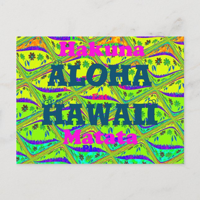 Carte Postale Aloha Hawaii Avec amour Hawaii Hakuna Matata Hakun (Devant)