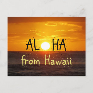 Carte Postale Aloha Hawaii Coucher de soleil Océan 2