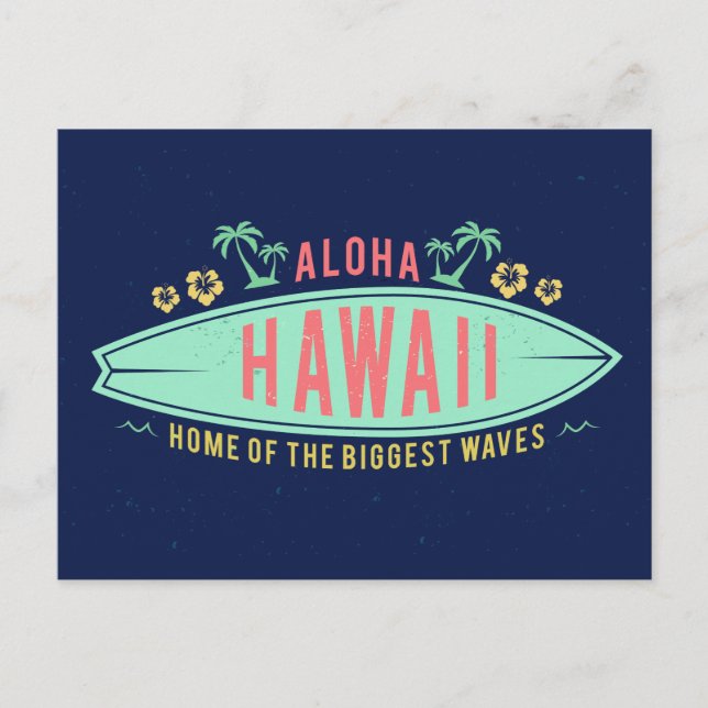 Carte postale Aloha Hawaiian Surfer (Devant)