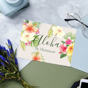 Carte Postale Aloha Hawaiian Tropical Floral Personnalisé