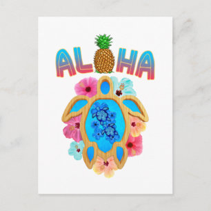 Carte Postale Aloha Tropical Honu Sea Turtle