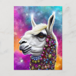 Carte postale Alpaca colorée