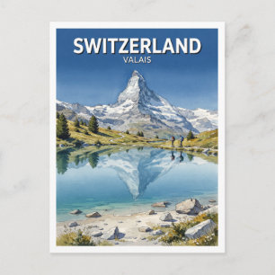 Carte Postale Alpes suisses, sentier des cinq lacs Zermatt Suiss