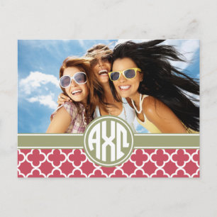 Carte Postale Alpha Chi Omega Monogramme et Photo