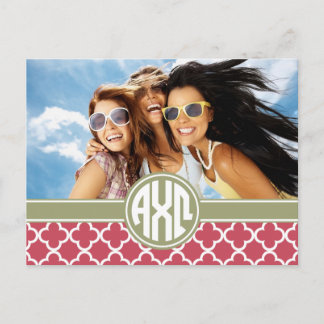 Carte Postale Alpha Chi Omega | Monogramme et photo