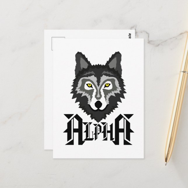 Carte Postale Alpha Wolf (Devant/Arrière en situation)
