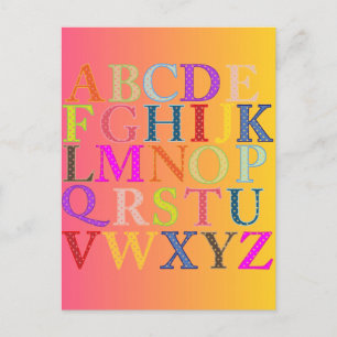 Carte Postale Alphabet