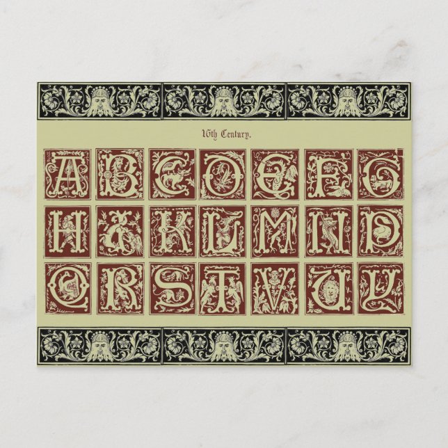 Carte postale Alphabet (Devant)