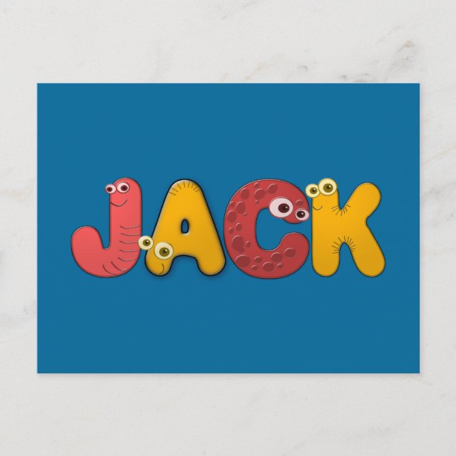 Carte Postale alphabet animal Jack (Devant)